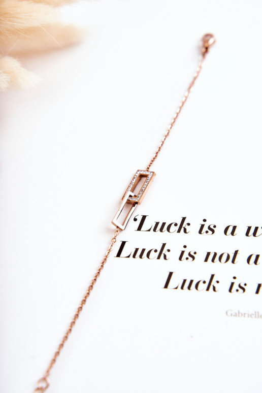 Apyrankė su tviskančiomis akutėmis rausvo aukso spalvos