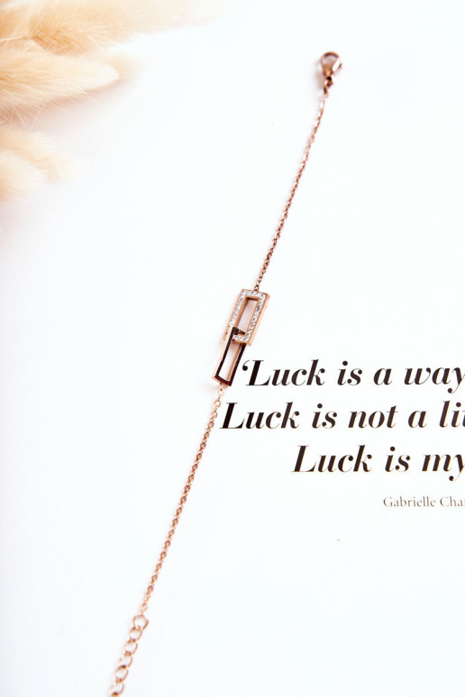 Apyrankė su tviskančiomis akutėmis rausvo aukso spalvos