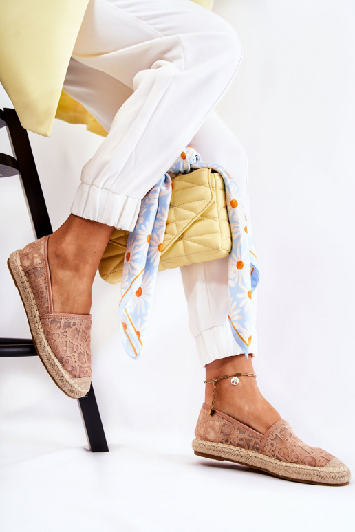 Klasikinio modelio espadrilės su aužūro elementais Nude Catris