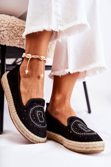 su aužūro elementais Įsispiriamo modelio espadrilės juodos spalvos Meredith
