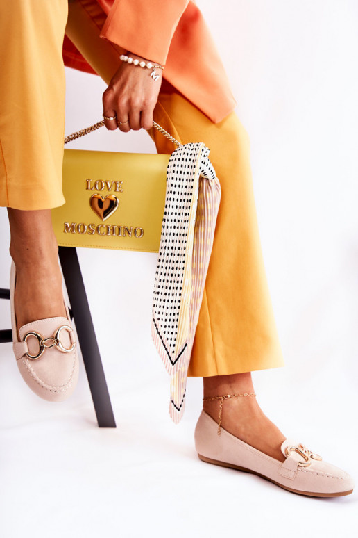 Mokasinai su ornamentais smėlio spalvos Reality