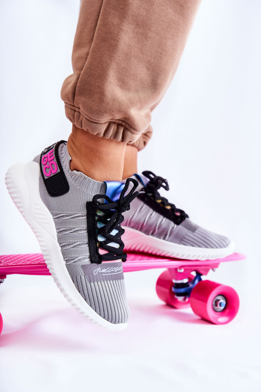 Įsispiriamo modelio Sneakers modelio batai pilkos spalvos Klayra Įsispiriamo modelio Sneakers modelio batai pilkos spalvos Klayra