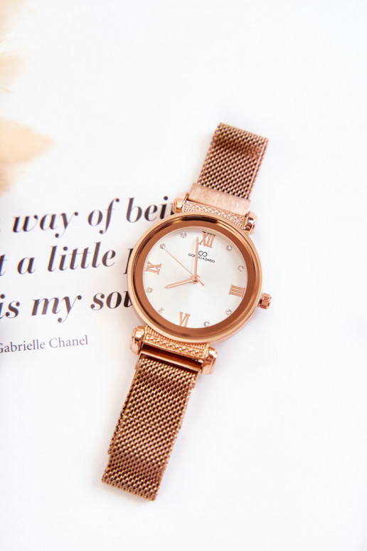 Moteriškas laikrodis Giorgio & Dario su magnetiniu užsegimu rausvo aukso spalvos