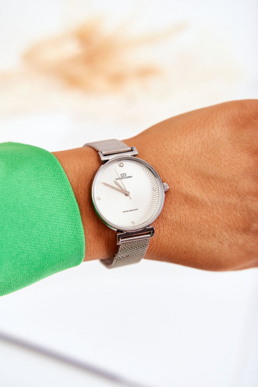 Moteriškas vandeniui atsparus laikrodis Giorgio & Dario sidabro spalvos