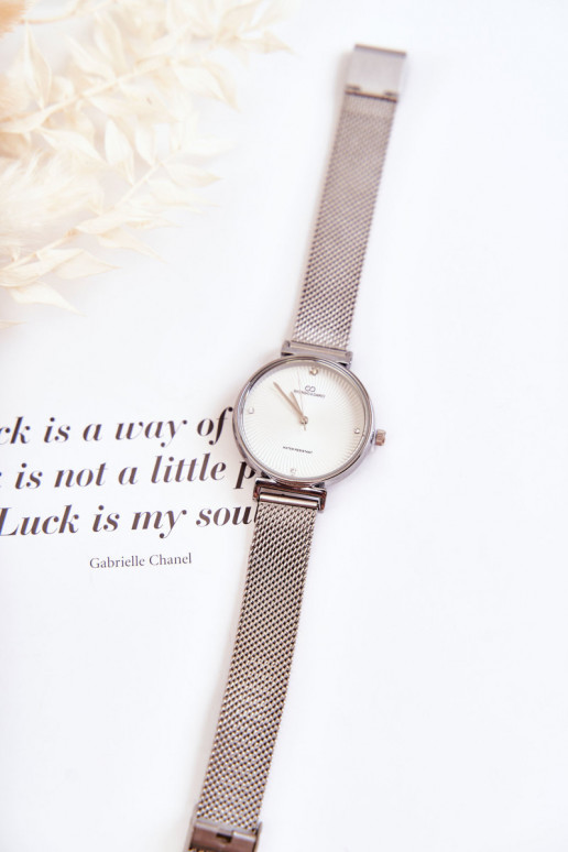 Moteriškas vandeniui atsparus laikrodis Giorgio & Dario sidabro spalvos