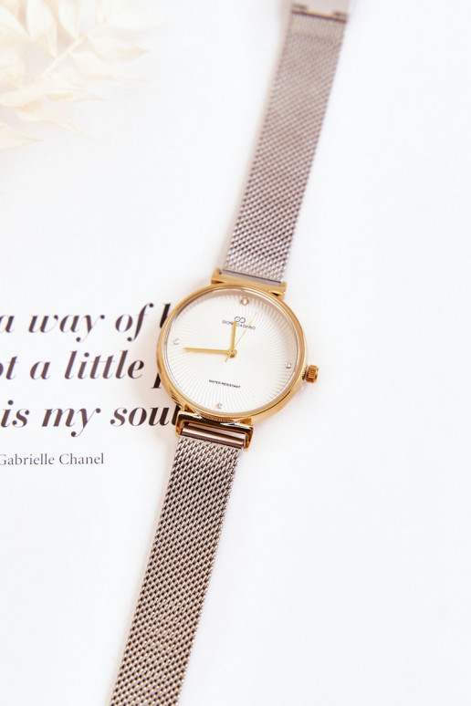 Moteriškas vandeniui atsparus laikrodis Giorgio & Dario aukso-sidabro spalvos