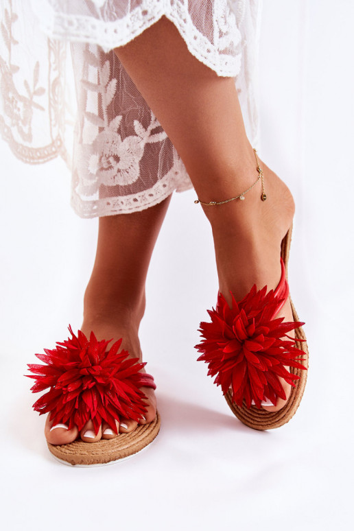 Šlepetės raudonos spalvos Eviana