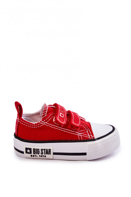 Vaikiški laisvalaikio batai su lipniais užsegimais BIG STAR KK374076 raudonos spalvos Vaikiški laisvalaikio batai su lipniais užsegimais BIG STAR KK374076 raudonos spalvos