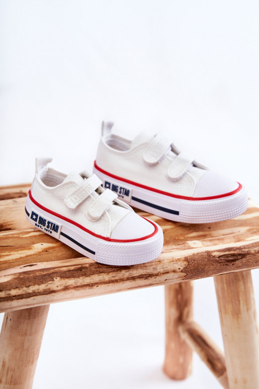 Vaikiški laisvalaikio batai su lipniais užsegimais BIG STAR KK374079 baltos spalvos Vaikiški laisvalaikio batai su lipniais užsegimais BIG STAR KK374079 baltos spalvos