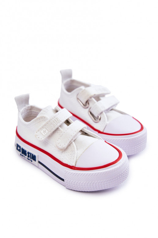 Vaikiški laisvalaikio batai su lipniais užsegimais BIG STAR KK374079 baltos spalvos Vaikiški laisvalaikio batai su lipniais užsegimais BIG STAR KK374079 baltos spalvos