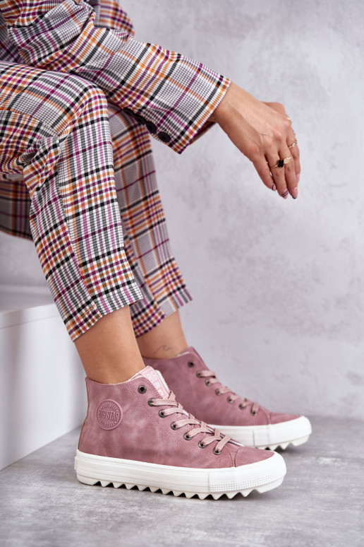 Laisvalaikio bateliai Big Star pašiltinti rožinės spalvos EE274113