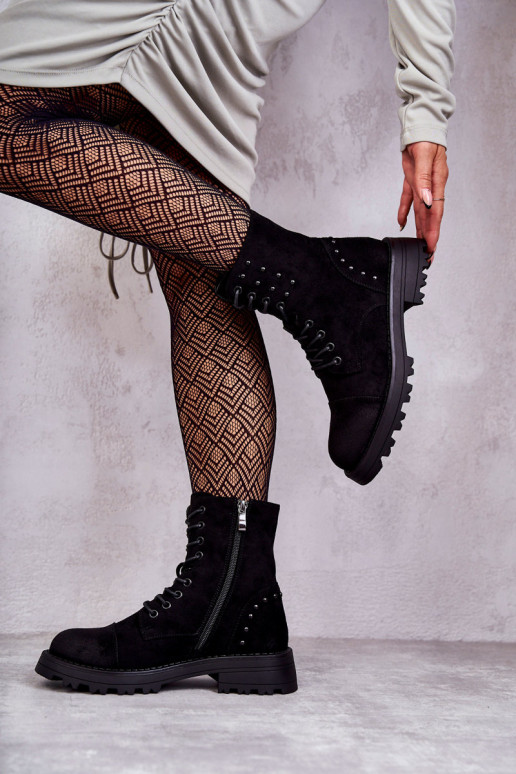 iš zomšos Aulinukai su kniedėmis juodos spalvos Palmira iš zomšos Aulinukai su kniedėmis juodos spalvos Palmira