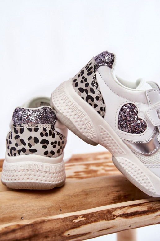 Vaikiški sportiniai bateliai su lipniais užsegimais Big Star KK374022 baltos spalvos