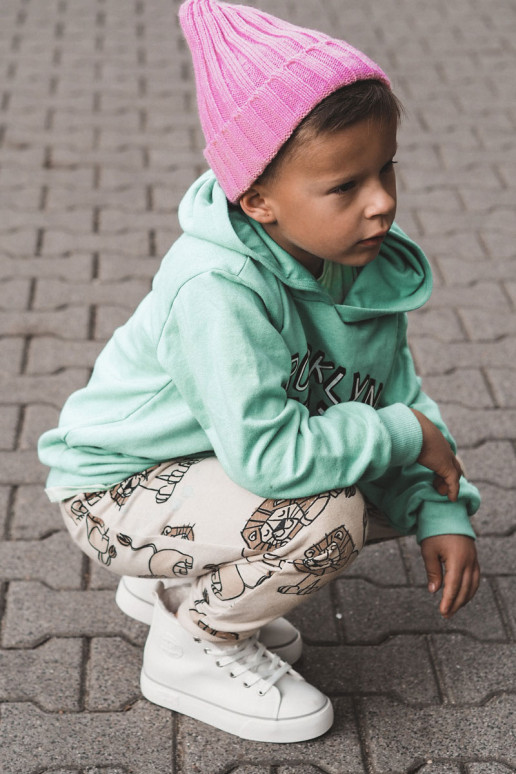 Vaikiški batai su auliuku su užtrauktukais Big Star KK374227 baltos spalvos