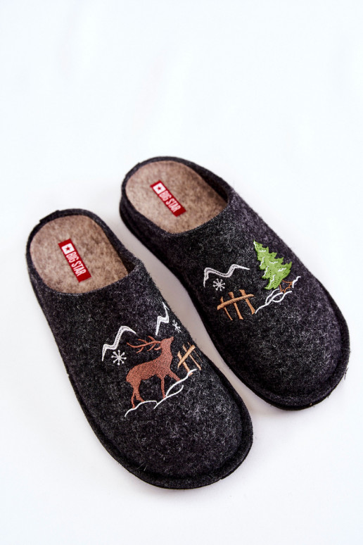 naminės šlepetės Big Star KK276018 Juodos ir-smėlio spalvos