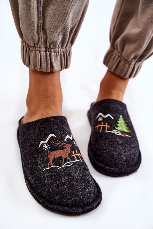 naminės šlepetės Big Star KK276018 Juodos ir-smėlio spalvos