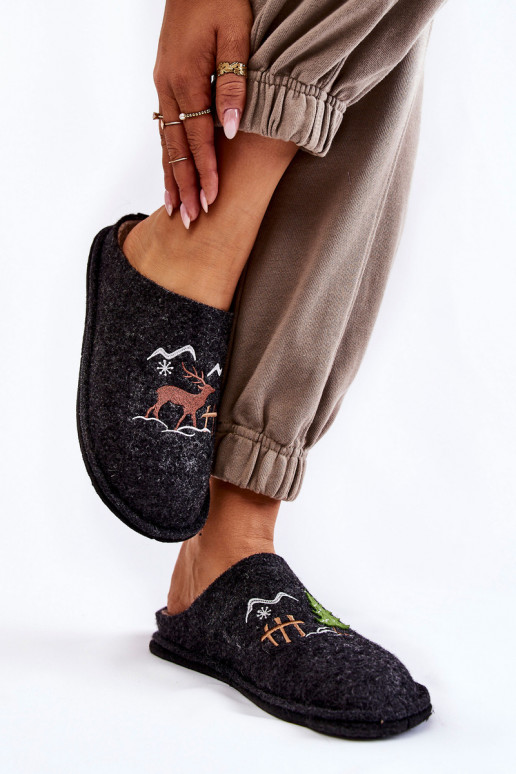 naminės šlepetės Big Star KK276018 Juodos ir-smėlio spalvos