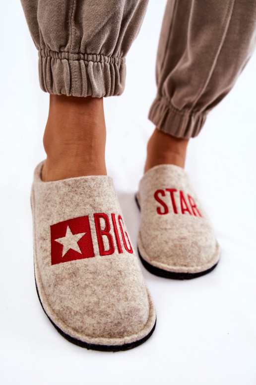 naminės šlepetės Big Star KK276021 smėlio spalvos naminės šlepetės Big Star KK276021 smėlio spalvos