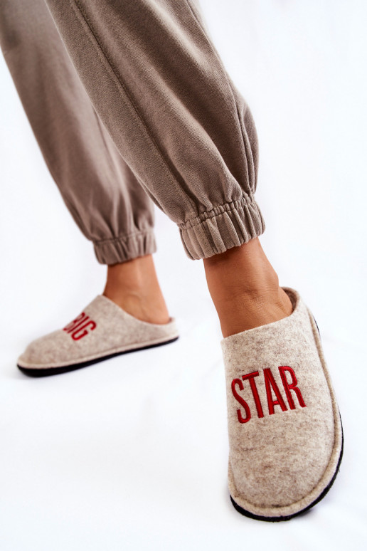 naminės šlepetės Big Star KK276021 smėlio spalvos naminės šlepetės Big Star KK276021 smėlio spalvos