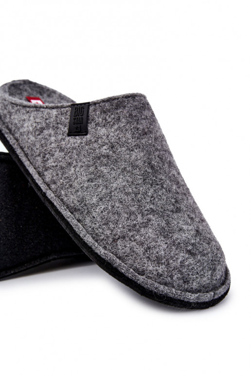 Klasikinės vyriškos šlepetės Big Star KK176001 pilkos spalvos