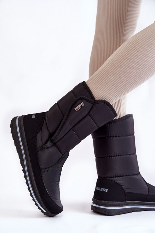 sniego batai su lipniais užsegimais Progress PROGJ-22-128 juodos spalvos