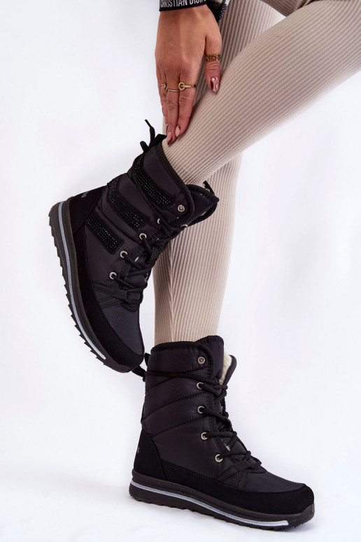 sniego batai su raišteliais Progress PROGJ-22-134 juodos spalvos