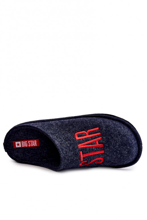 Klasikinės vyriškos šlepetės Big Star KK176002 tamsiai mėlynos spalvos