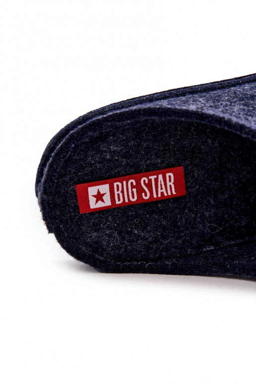 Klasikinės vyriškos šlepetės Big Star KK176002 tamsiai mėlynos spalvos