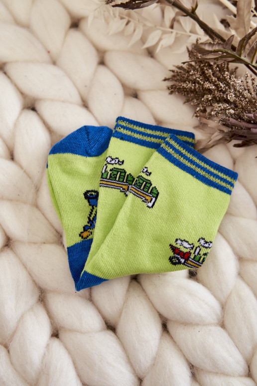 Vaikiškos medvilninės kojinės su raštais 5 vnt. įvairių spalvų