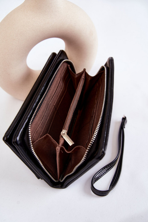 Moteriška didelė Odinė Piniginė juodos spalvos Shiness