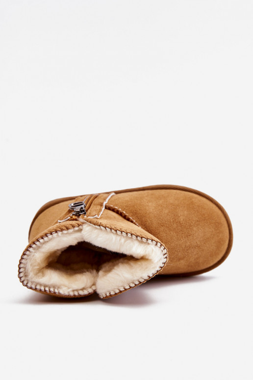 Vaikiški Įsispiriamo modelio pašiltinti Aulinukai sniego batai rudos spalvos Catellie