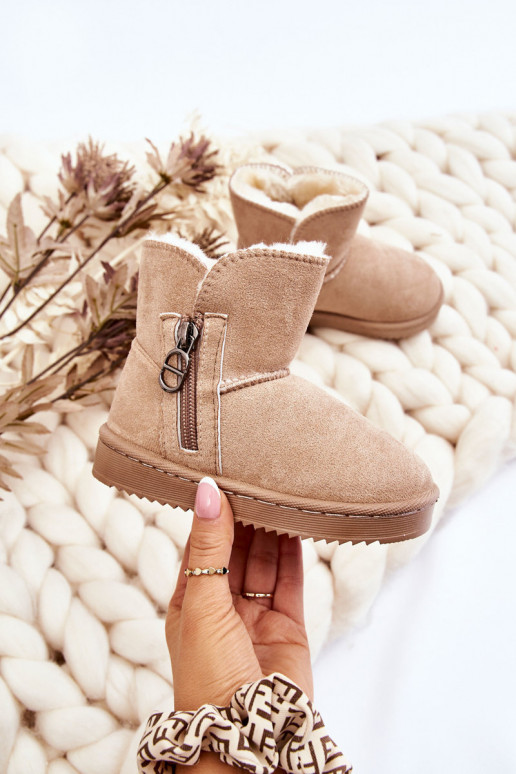 Vaikiški Įsispiriamo modelio pašiltinti Aulinukai sniego batai smėlio spalvos Catellie