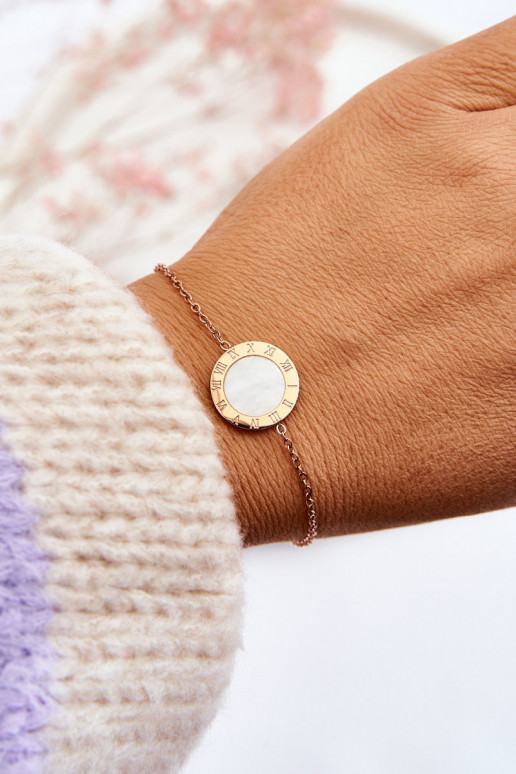 Apyrankė baltos spalvos rausvo aukso spalvos