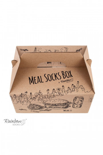 Spalvotos kojinės dėžutėje Meal Socks Box Burger 5 Par