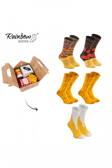 Spalvotos kojinės dėžutėje Meal Socks Box Burger 5 Par 2