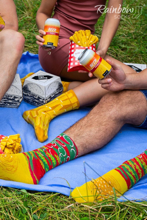 Spalvotos kojinės dėžutėje Meal Socks Box Burger 5 Par Spalvotos kojinės dėžutėje Meal Socks Box Burger 5 Par