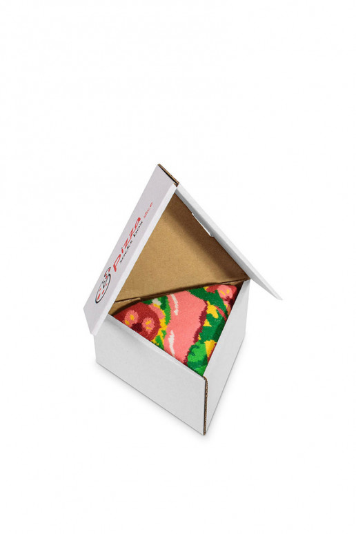 Spalvotos kojinės dėžutėje 1pora Pizza Spalvotos kojinės dėžutėje 1pora Pizza