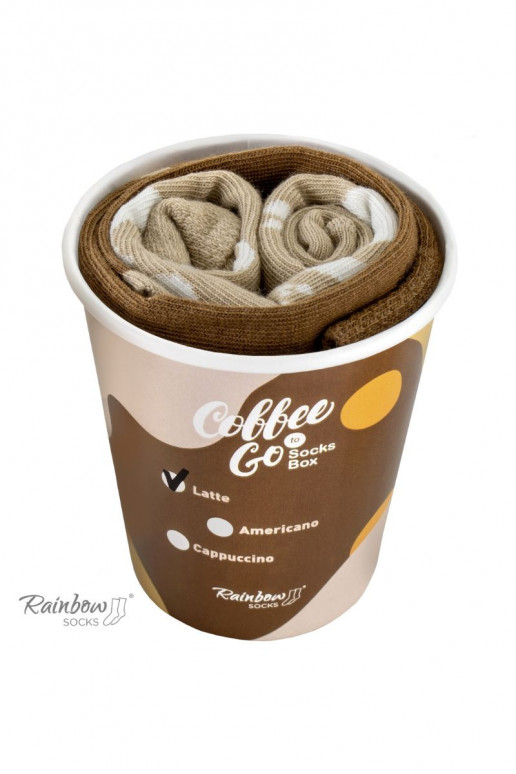 Spalvotos kojinės dėžutėje Caffe Latte 1pora Spalvotos kojinės dėžutėje Caffe Latte 1pora