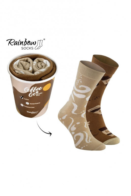Spalvotos kojinės dėžutėje Caffe Latte 1pora Spalvotos kojinės dėžutėje Caffe Latte 1pora