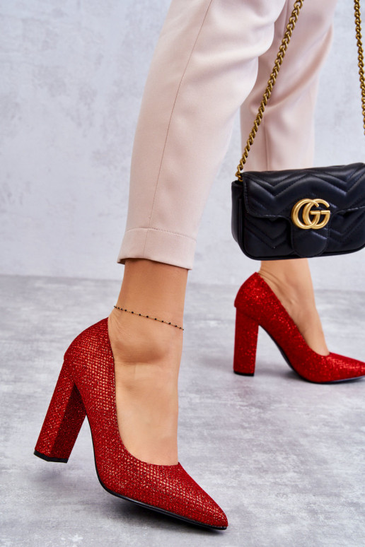 su blizgesiu Bateliai su kulniukais raudonos spalvos Elmira