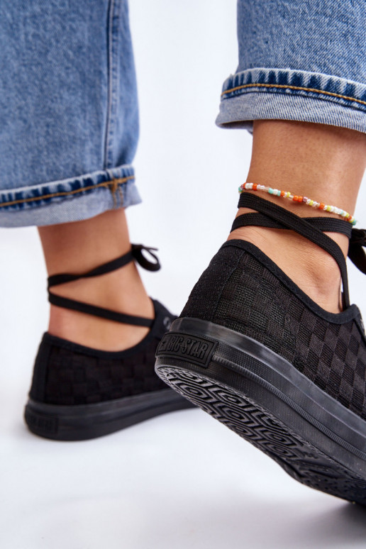 Klasikinio modelio lygiapadžiai sportbačiai Big Star LL274072 juodos spalvos