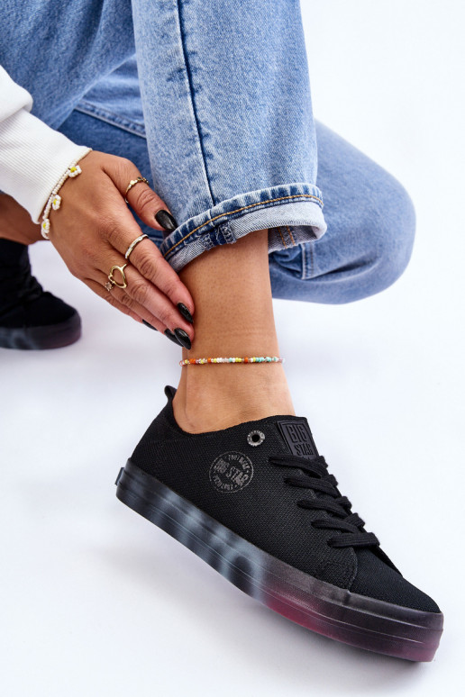 Moteriški batai su spalvota platforma Big Star LL274239 juodos spalvos Moteriški batai su spalvota platforma Big Star LL274239 juodos spalvos