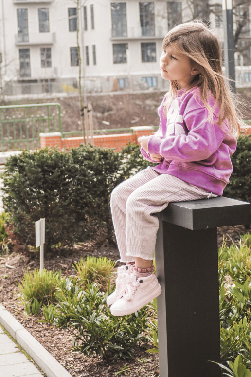 Vaikiški Klasikinio modelio laisvalaikio batai su auliuku Big Star LL374003 rožinės spalvos