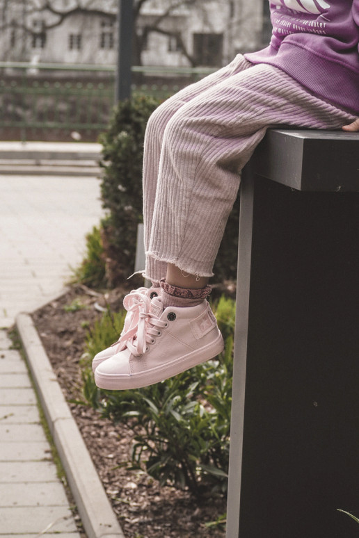 Vaikiški Klasikinio modelio laisvalaikio batai su auliuku Big Star LL374003 rožinės spalvos