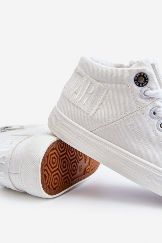 Vaikiški Klasikinio modelio laisvalaikio batai su auliuku Big Star LL374002 baltos spalvos