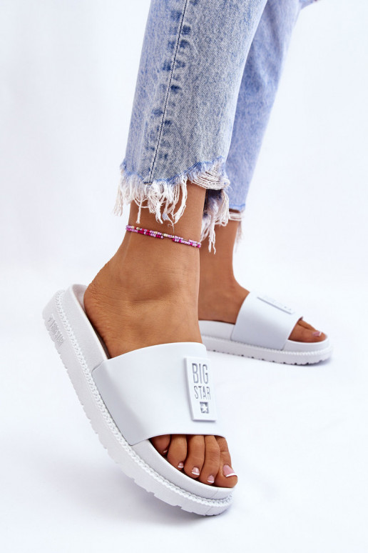 Šlepetės Big Star LL274428 baltos spalvos