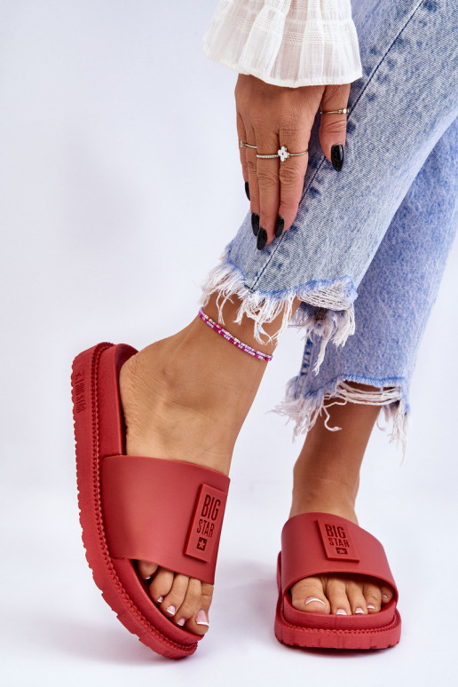 Šlepetės Big Star LL274430 raudonos spalvos