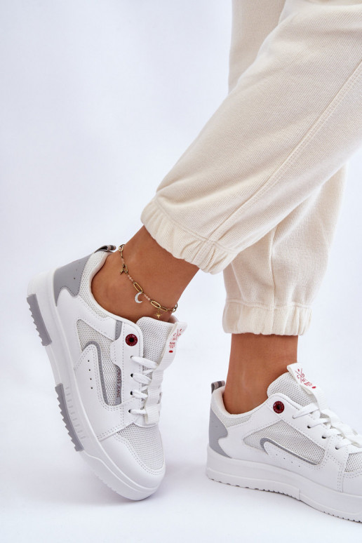Sneakers modelio batai Cross Jeans LL2R4011C baltos spalvos Sneakers modelio batai Cross Jeans LL2R4011C baltos spalvos