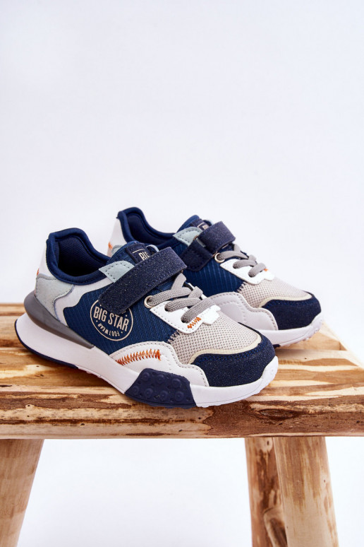 Vaikiški Sneakers modelio batai Memory Foam System Big Star LL374225 tamsiai mėlynos spalvos Vaikiški Sneakers modelio batai Memory Foam System Big Star LL374225 tamsiai mėlynos spalvos