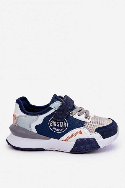 Vaikiški Sneakers modelio batai Memory Foam System Big Star LL374225 tamsiai mėlynos spalvos Vaikiški Sneakers modelio batai Memory Foam System Big Star LL374225 tamsiai mėlynos spalvos